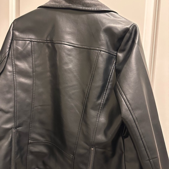 Bagatelle Collection Mixed Media Moto Jacket Black Gray Size 1X NWT - Picture 6 of 6